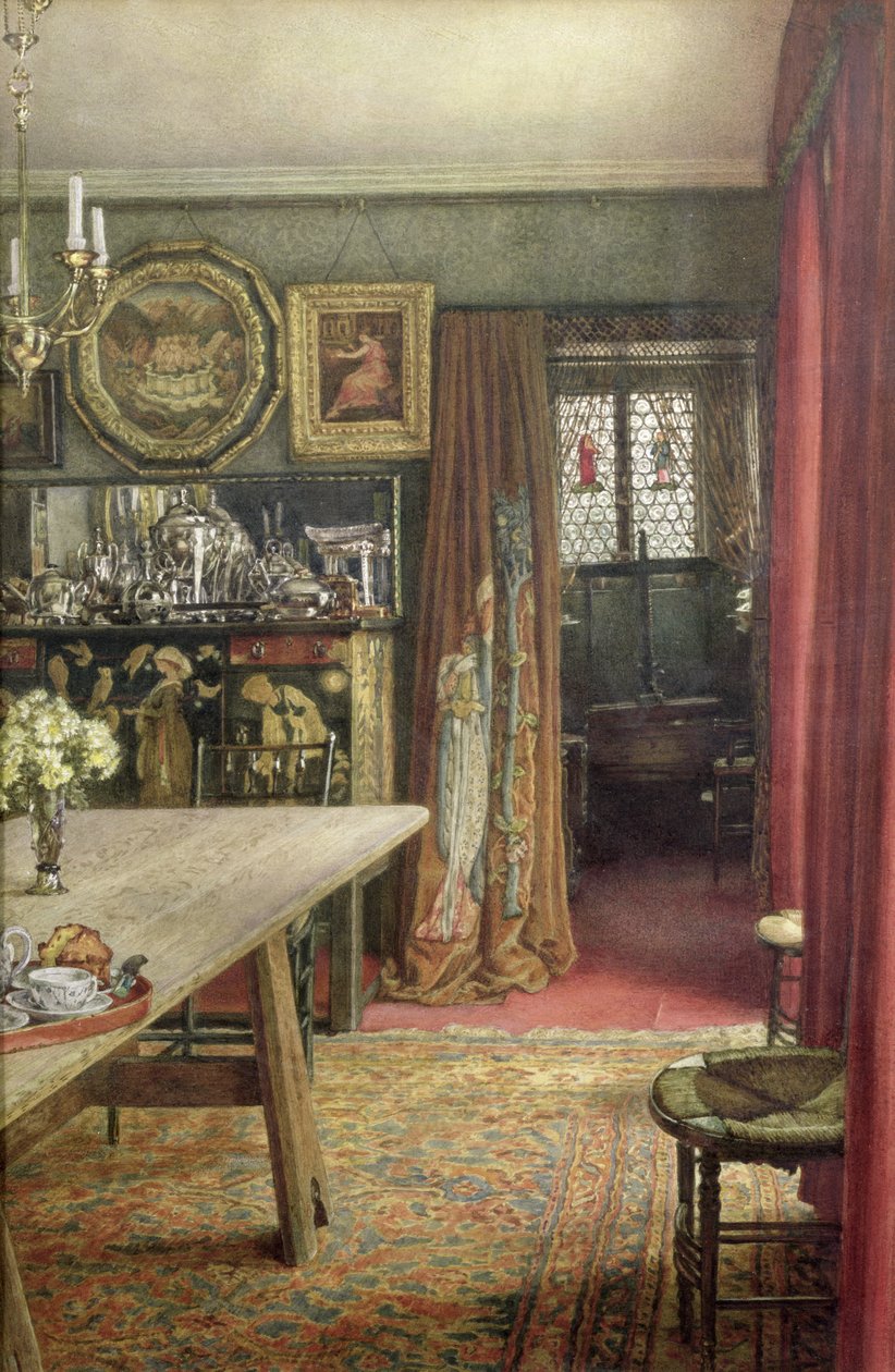 A The Grange, North End Road, Fulham, Edward Burne-Jones (1833-98) otthona, belső nézete (wc, papír) alkotó: T. M. Rook