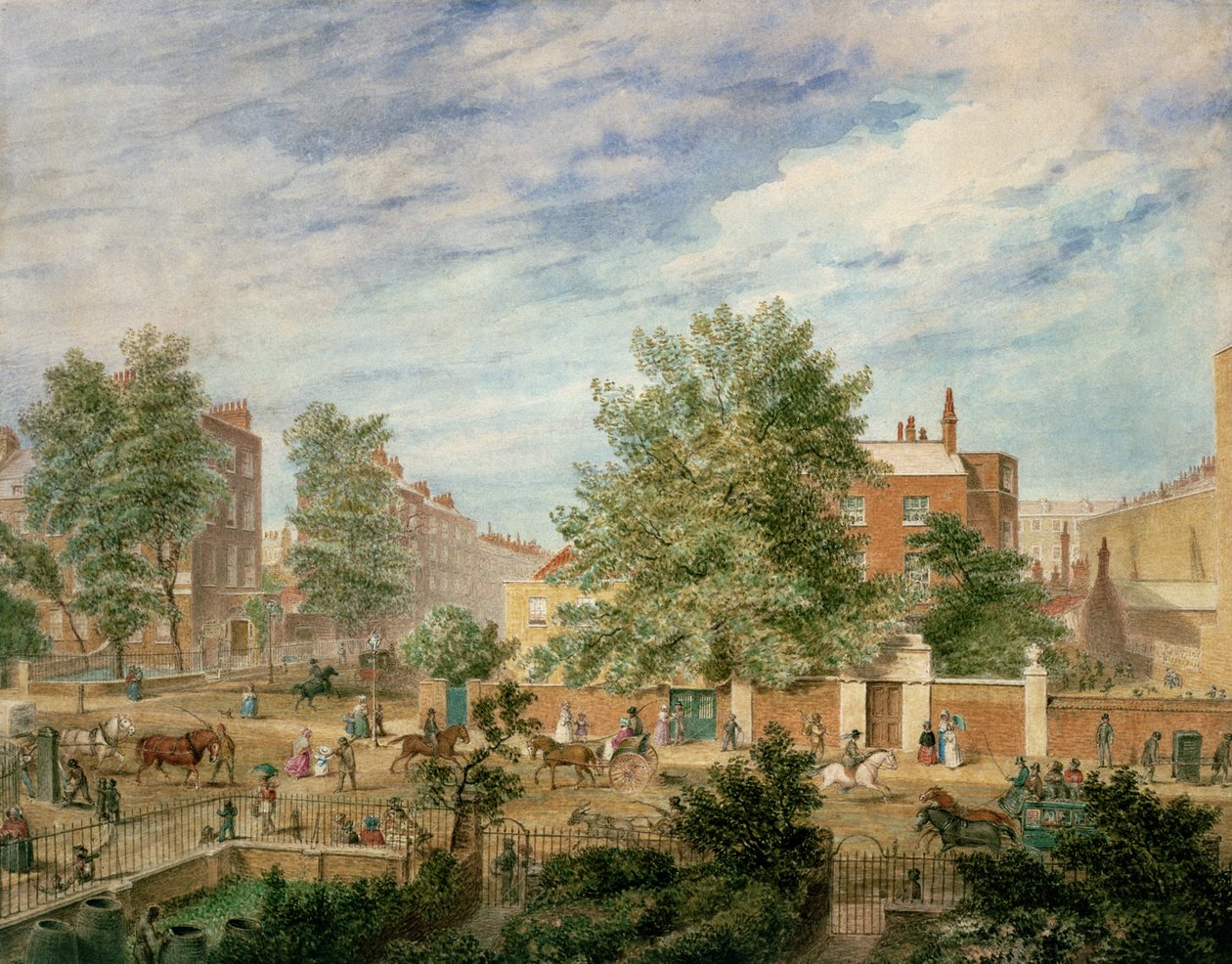 A Marylebone Road és a Lisson Grove kereszteződésénél a filológiai iskola nyáron, 1849-ben alkotó: T. Paul Fisher