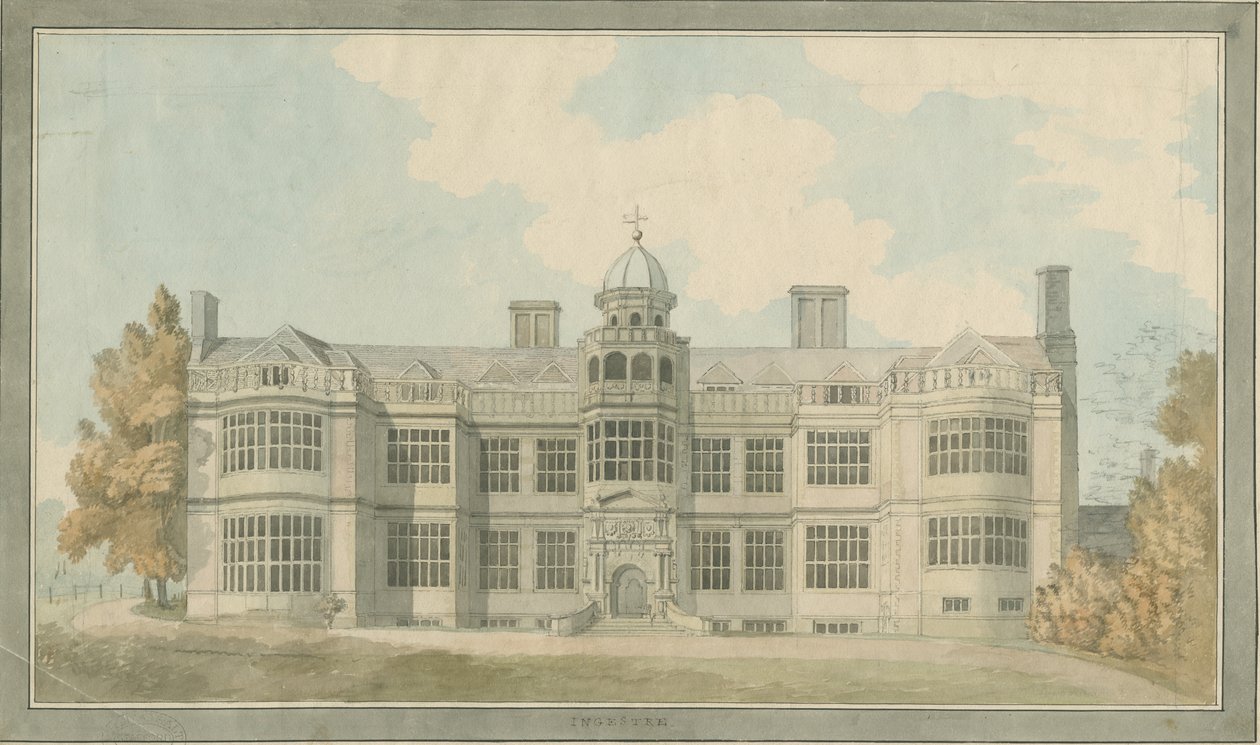 Ingestre Hall: akvarell festmény, nd [1791] alkotó: T Carter