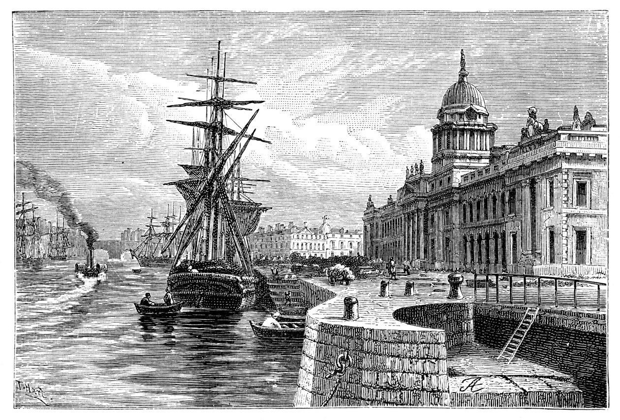 A vámház, Dublin, Írország, 1900. alkotó: T. Hart