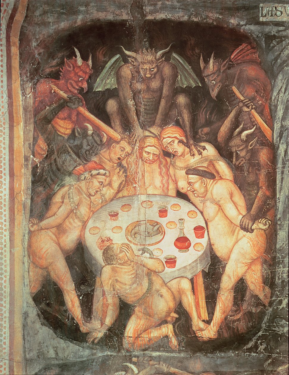 A pokol, a kapzsi részlete, 1394 körül alkotó: Taddeo di Bartolo