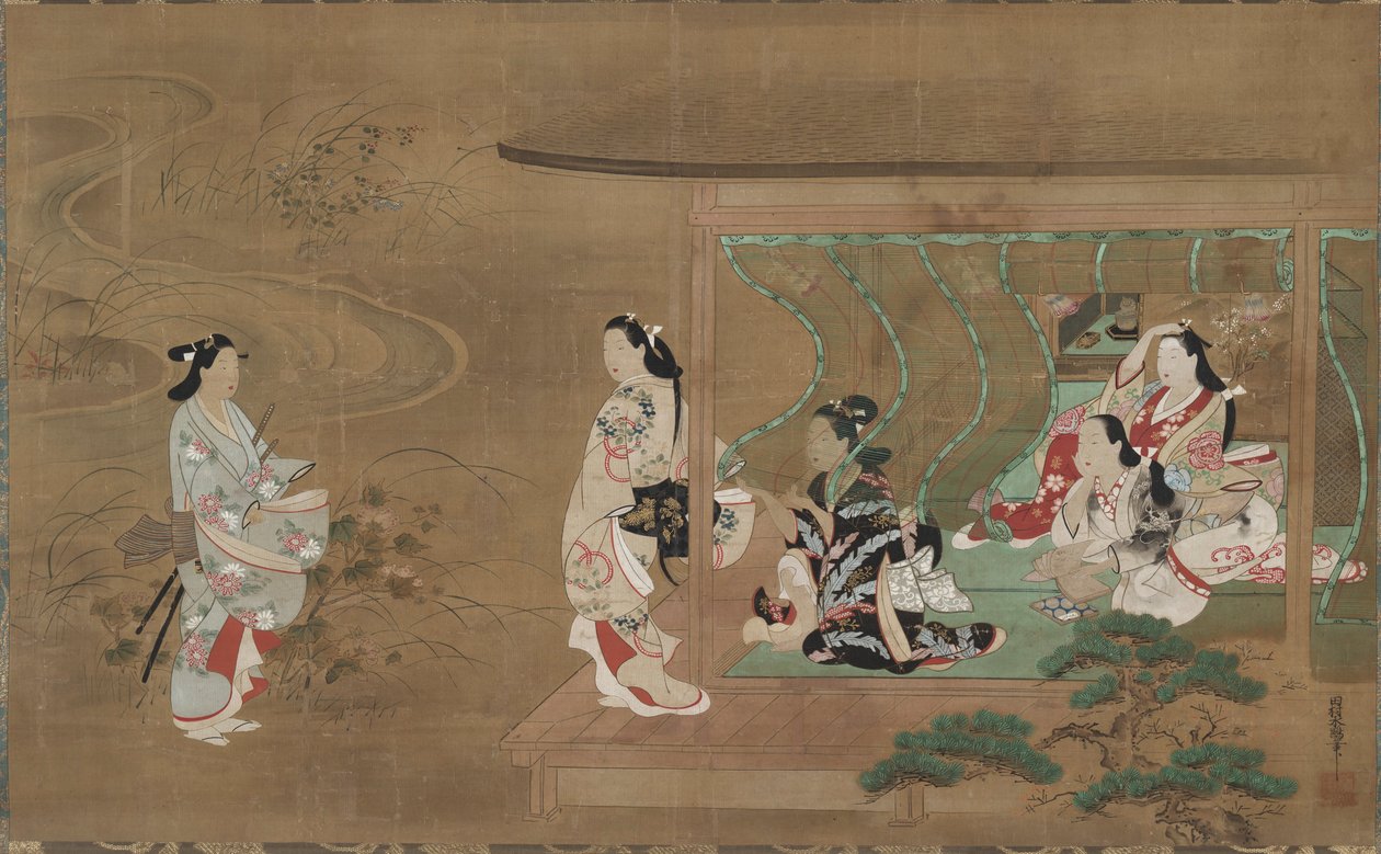 Szerelmes látogatása, 1680-1730. alkotó: Tamura Suio
