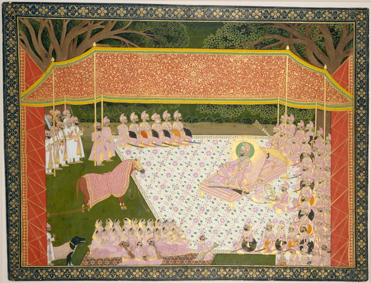 Maharana Sarup Singh egy díjas mént vizsgál, 1845-46. alkotó: Tara