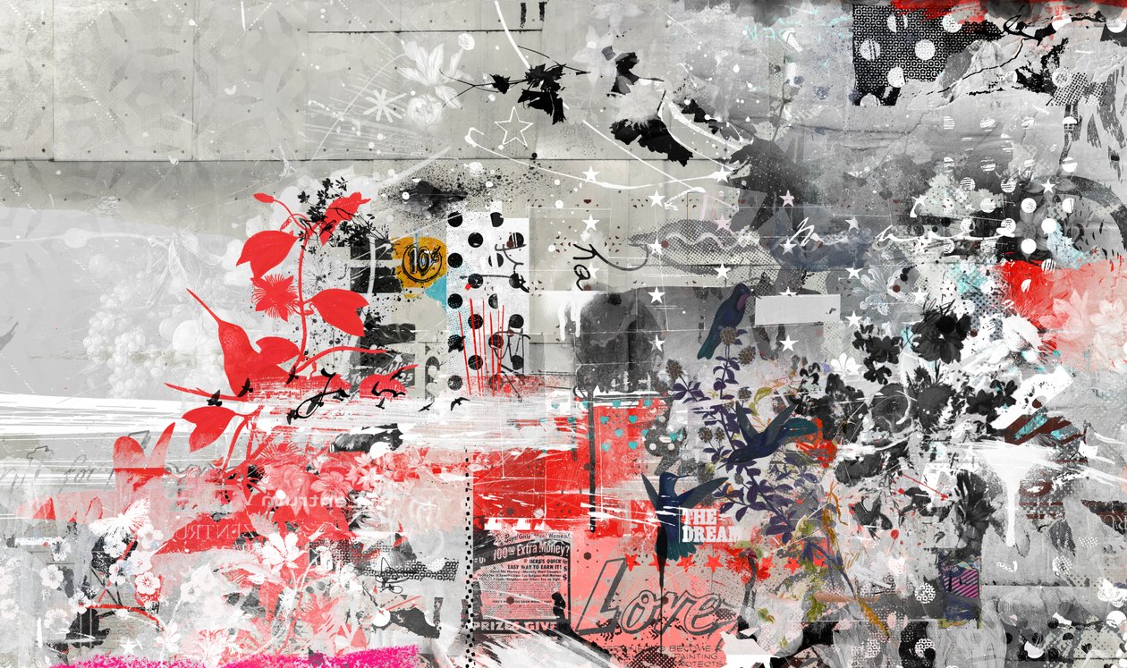 Szerelmi kollázs, 2016 (Collage on canvas) alkotó: Teis Albers