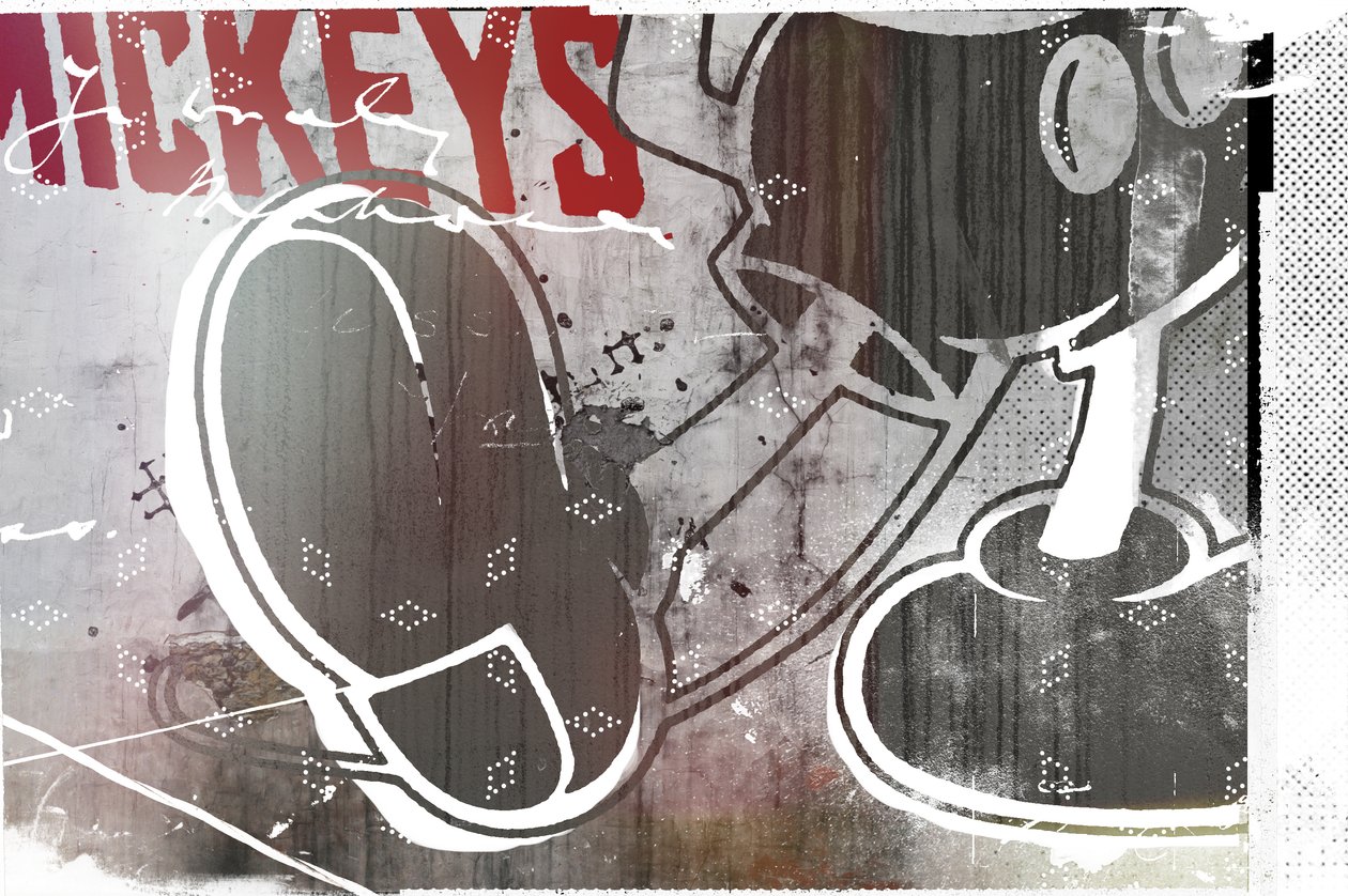 Mickeys, 2016 (kollázs, vászon) alkotó: Teis Albers