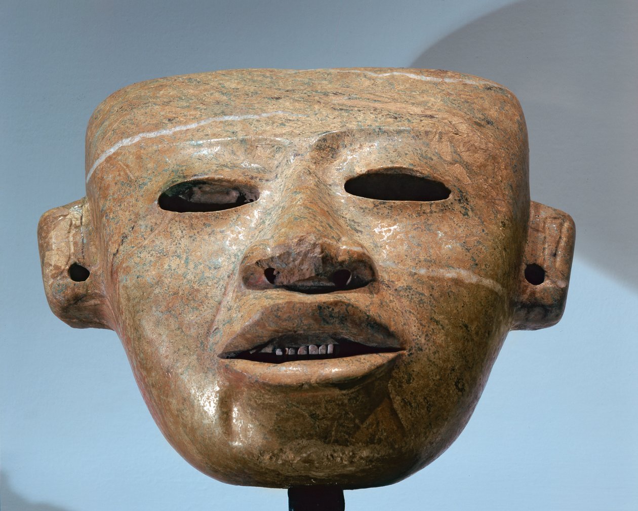 Temetkezési maszk, Középhegység, Mexikó, 250-550 körül (szerpentin) alkotó: Teotihuacan