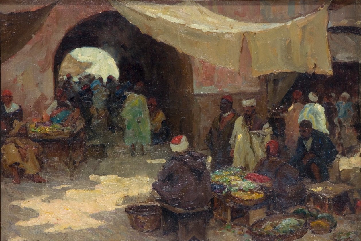 „Kelet bazári jelenet”, 1880-1936 alkotó: Terrick Williams