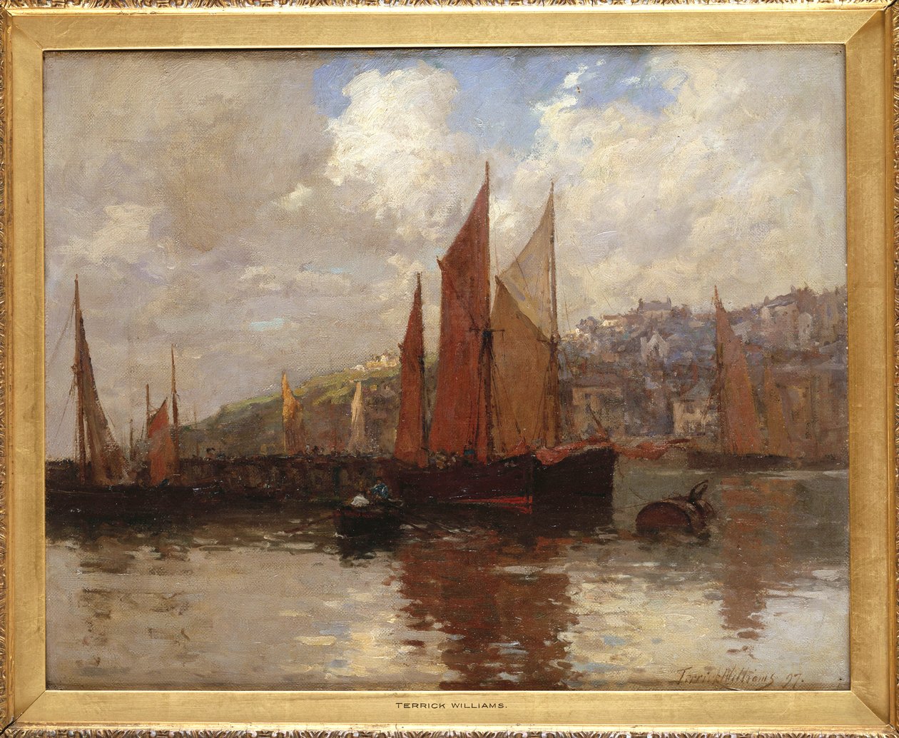 Brixham Harbourban, Dél-Devonban alkotó: Terrick Williams