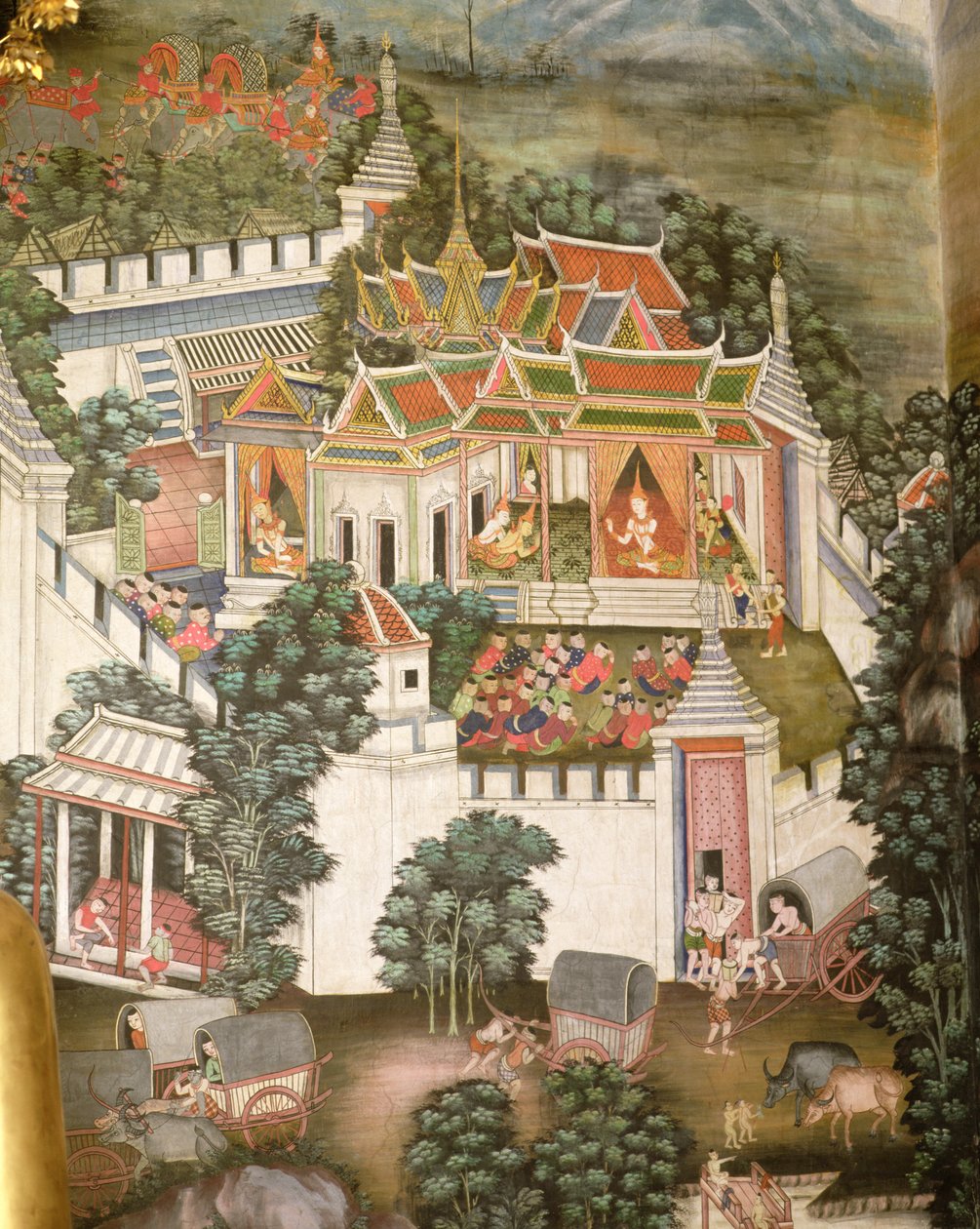 Egy erődített palota (falfestmény) alkotó: Thai School