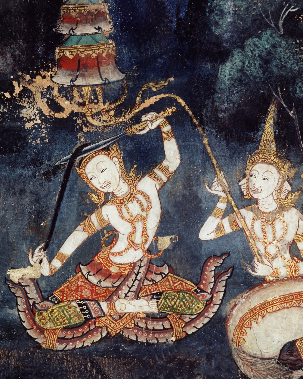 Sziddhárta haját vágja (falfestmény) alkotó: Thai School
