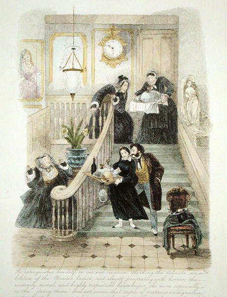 Illusztráció: Látogatás egy londoni különlegességnél a vidéki leánynénihez, 1859-ben (lásd még: 193200, 203630-31) alkotó: Theo Theo
