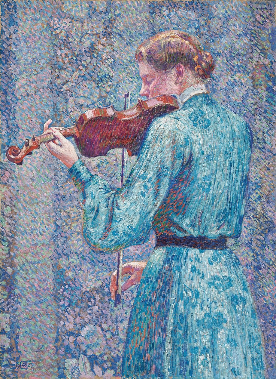 Marie-Anne Weber hegedül, 1903 alkotó: Théo van Rysselberghe
