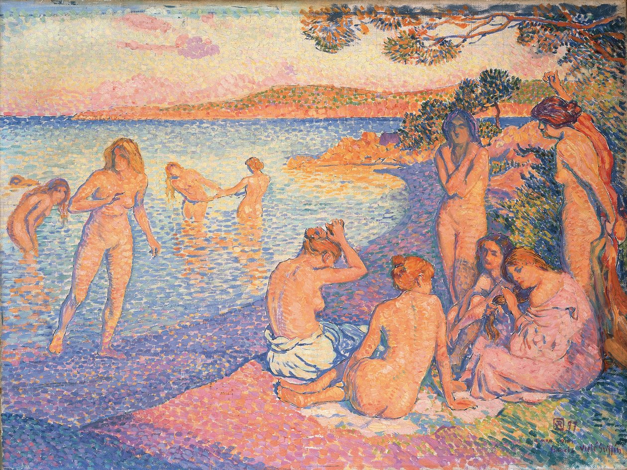 Napnyugta; Az égő óra, 1897 alkotó: Théo van Rysselberghe