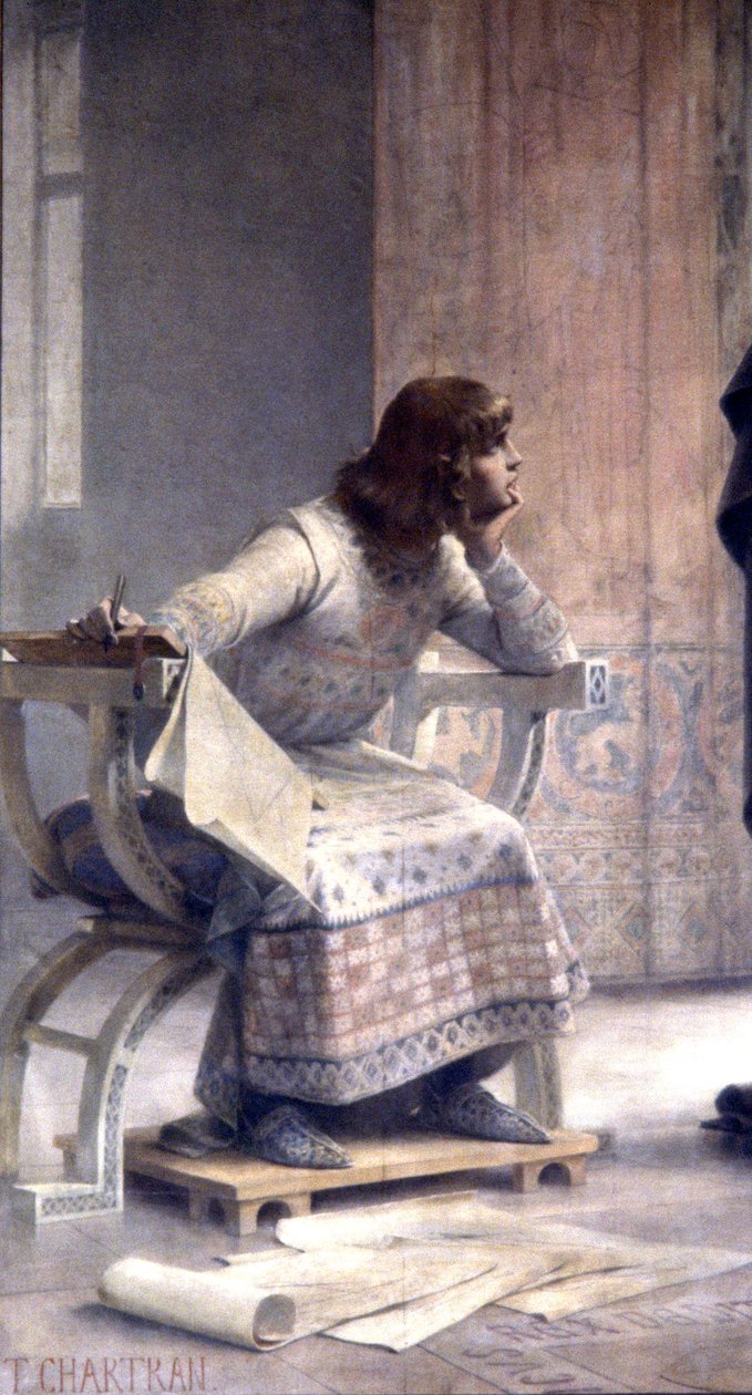 Saint Louis oktatása, c. 1885 (freskó) alkotó: Theobald Chartran
