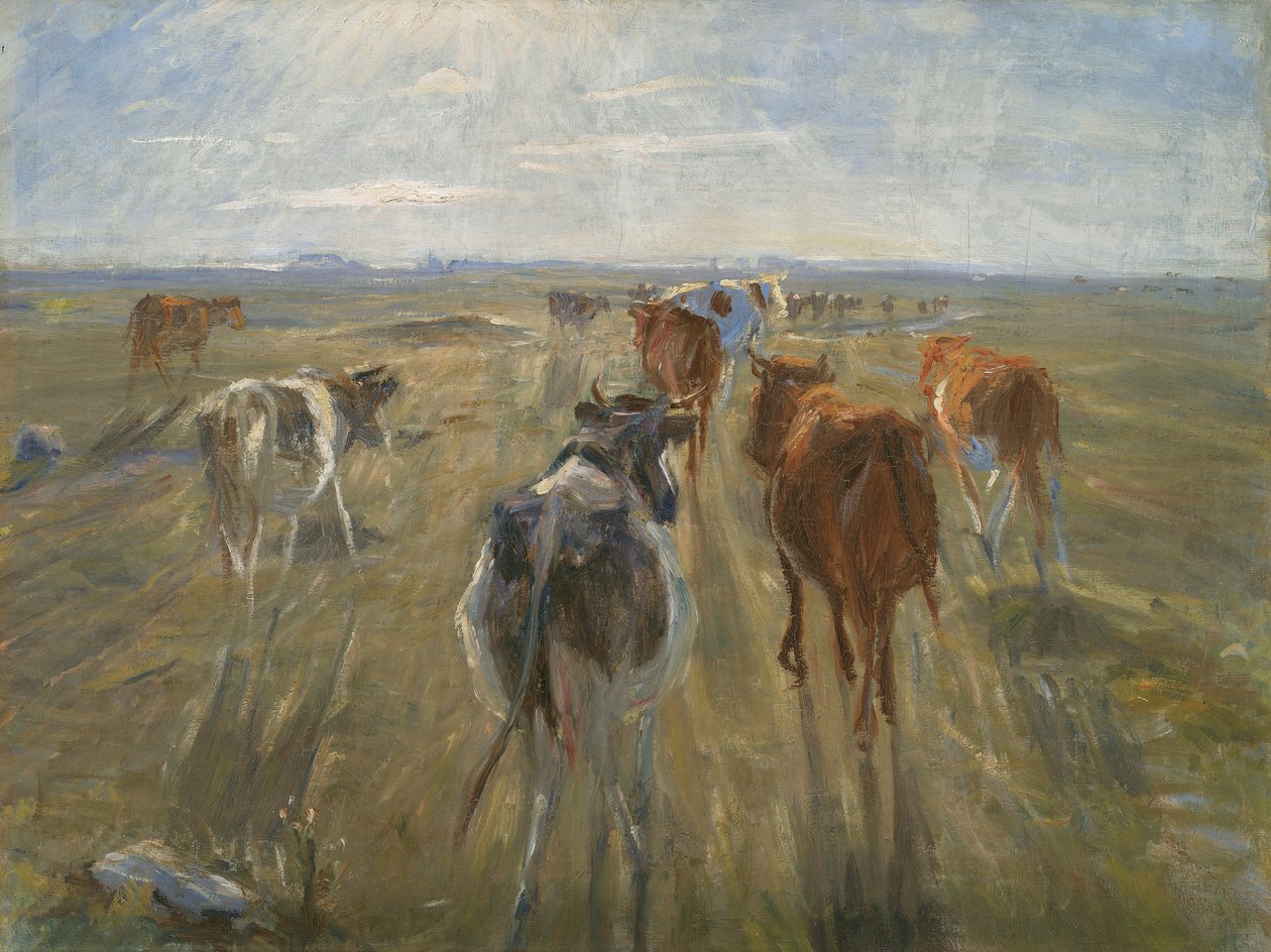 Hosszú árnyékok. Szarvasmarha Saltholm szigetén, kb. 1890 alkotó: Theodor Esbern Philipsen