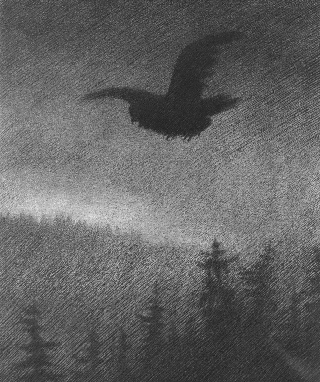 A fekete halál (rajz) alkotó: Theodor Severin Kittelsen