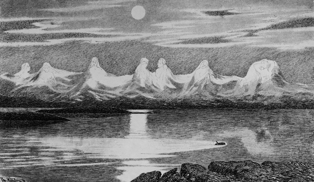 A hét nővér, 1888 körül (litho) alkotó: Theodor Kittelsen