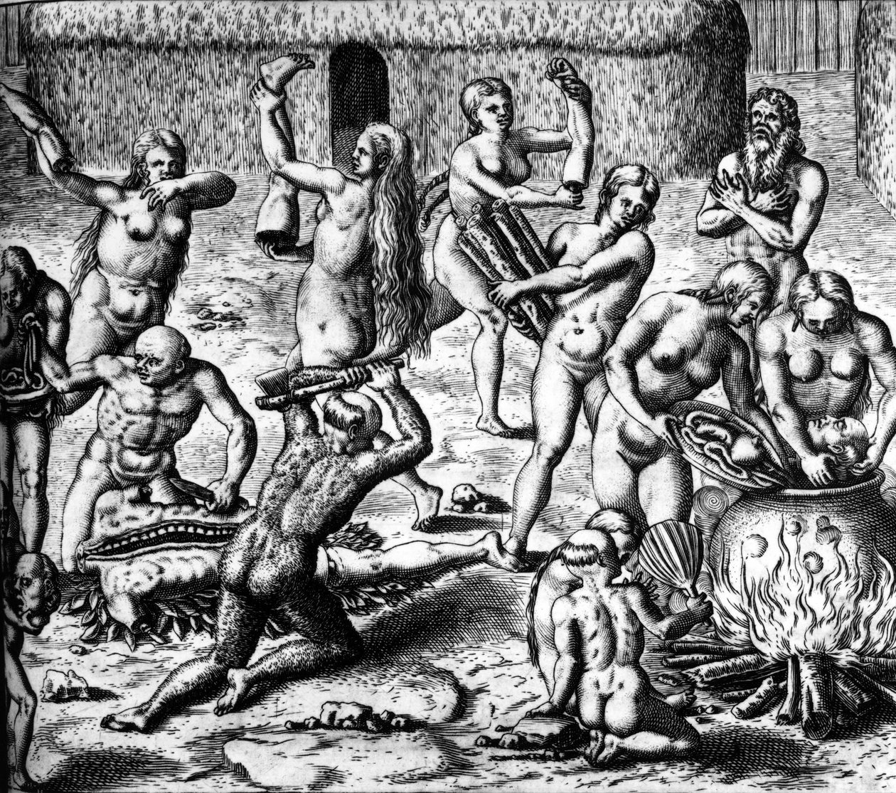 A kannibalizmus jelenete alkotó: Theodor de Bry