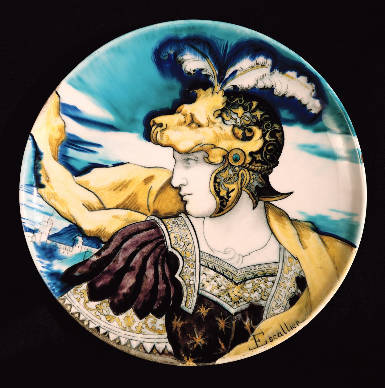 Sevres étel, Giulio Romano (1492-1546) nyomán (fajansz) alkotó: Theodore and Escalier, Leon Deck