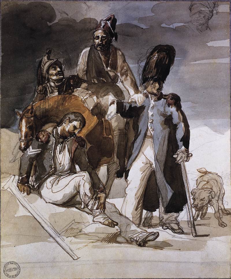 Sebesült katonák visszavonulnak Oroszországból alkotó: Theodore Gericault