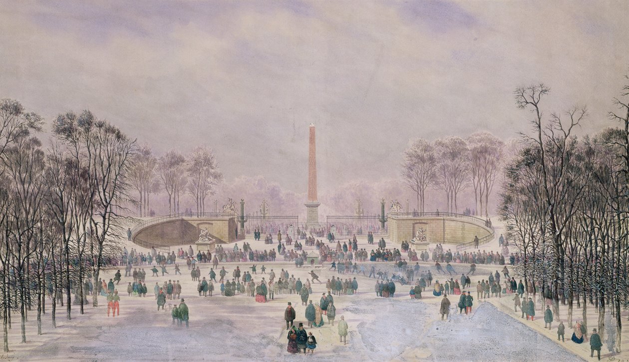 Korcsolyázás a Tuileriákban, 1865 körül alkotó: Theodore Jung