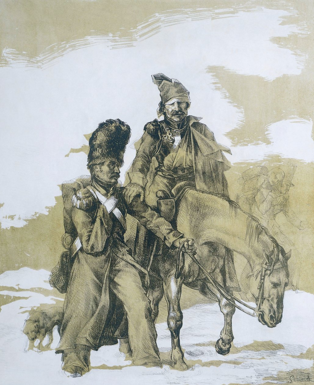 Visszavonulás Moszkvából alkotó: Theodore (after) Gericault