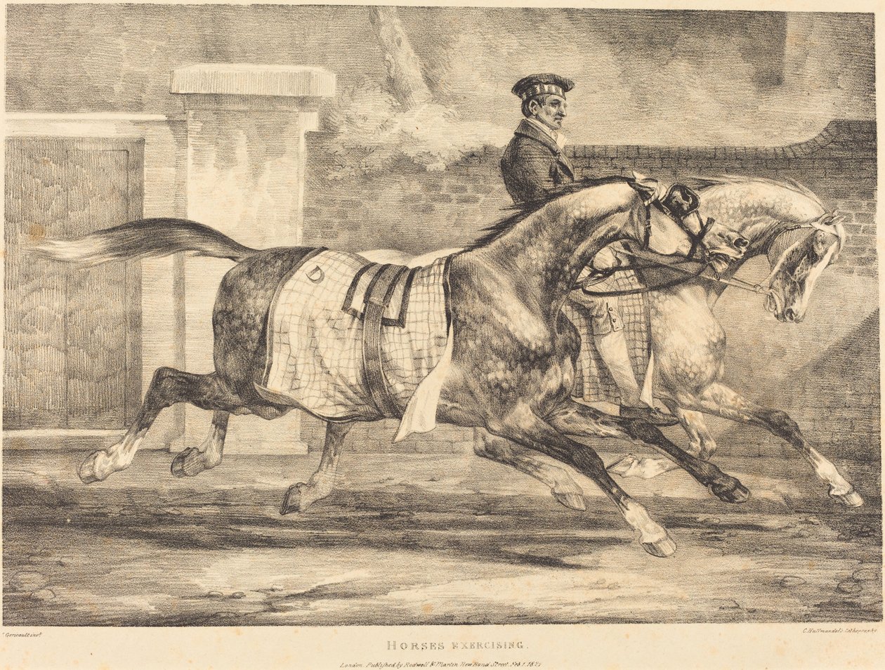 Lovak gyakorlása alkotó: Theodore Gericault
