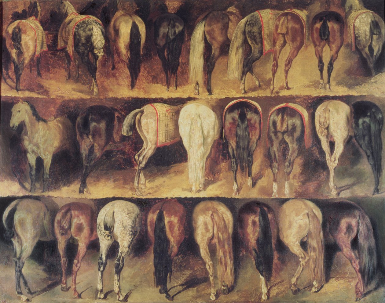 A lovak hátsó része alkotó: Theodore Gericault