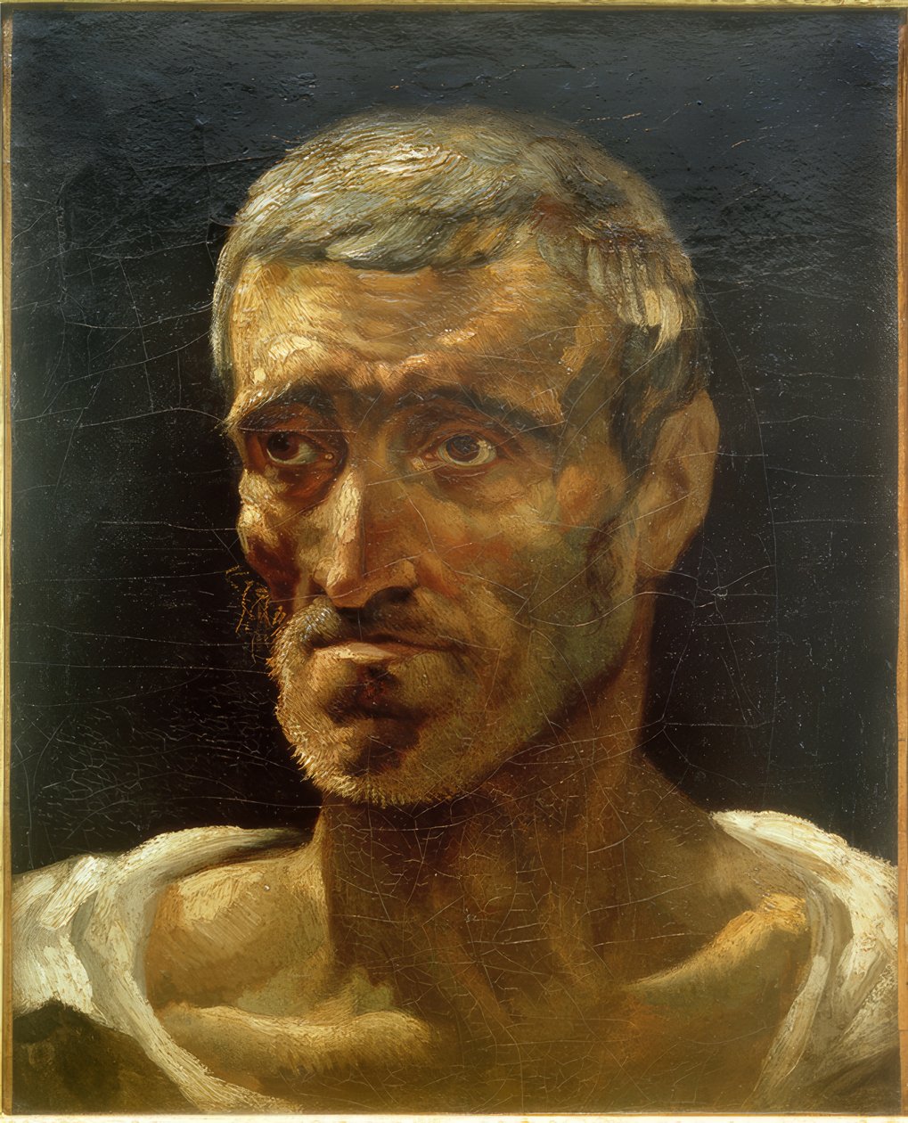 Egy hajótörött ember feje (tanulmány) alkotó: Theodore Gericault