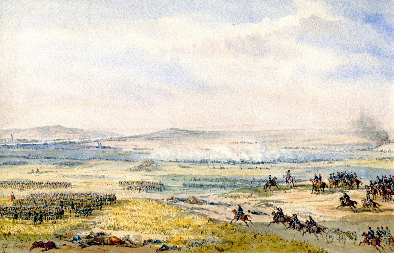Wagrami csata, 1850 körül (akvarell) alkotó: Theodore Jung