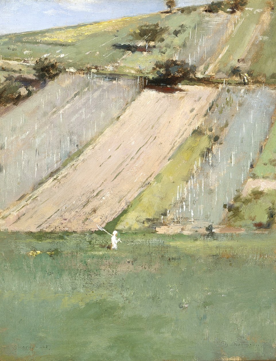 Egy domboldal, Giverny, 1887 alkotó: Theodore Robinson