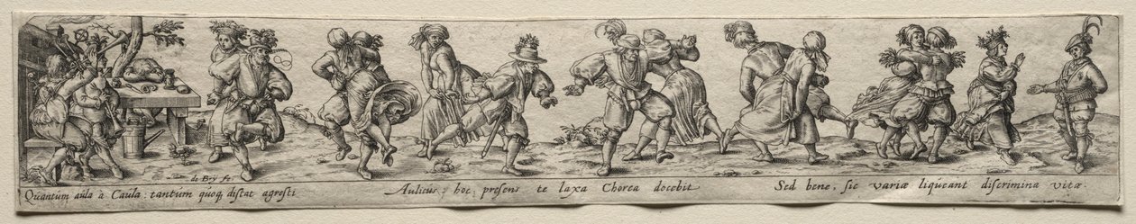 Parasztok tánca. alkotó: Theodore de Bry