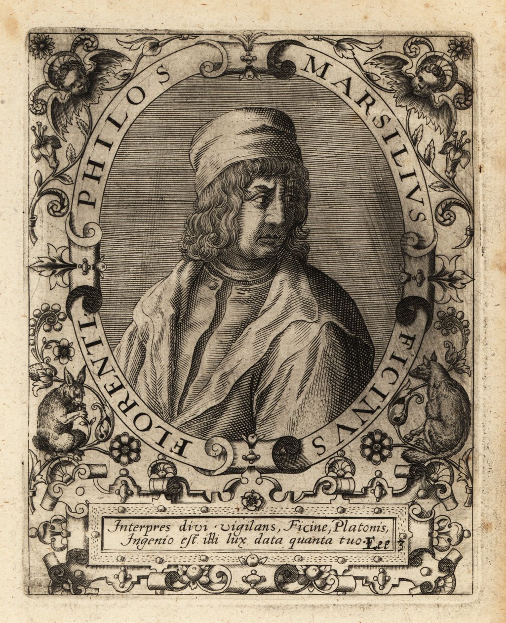 Marsilio Ficino, olasz tudós. alkotó: Theodore de Bry