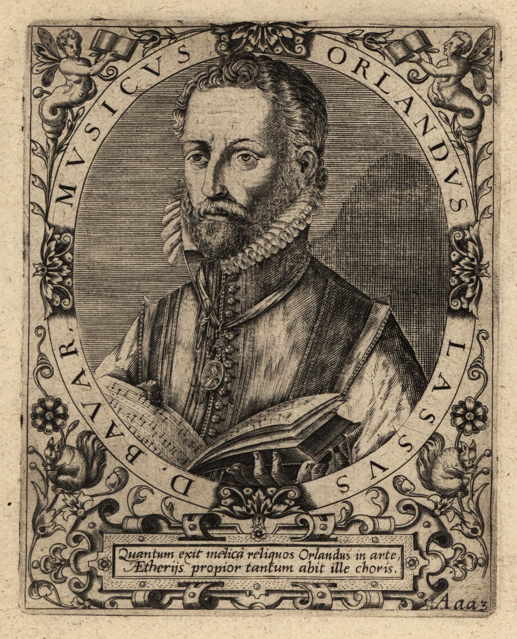 Orlande de Lassus, többszólamú zeneszerző. alkotó: Theodore de Bry