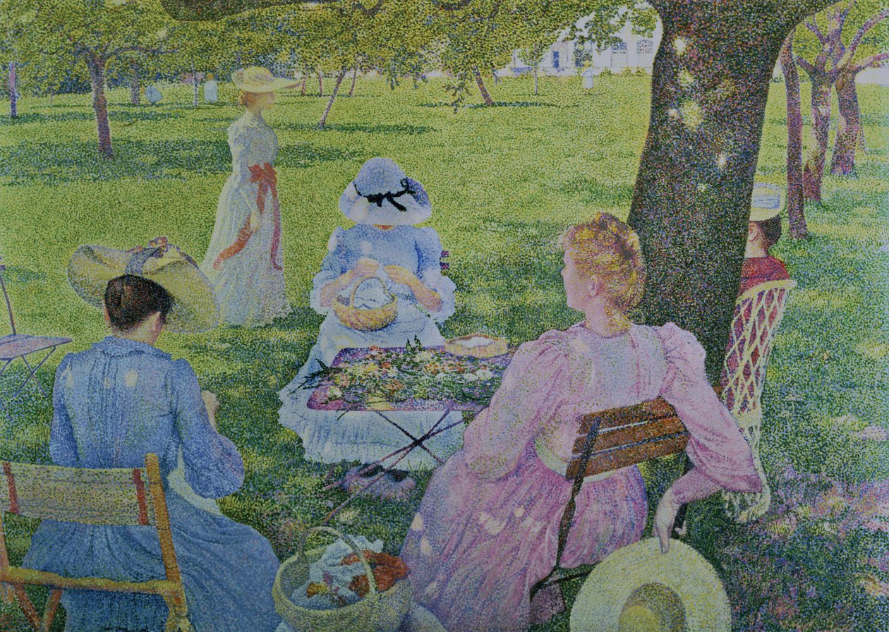 Család a gyümölcsösben, 1890 alkotó: Théo van Rysselberghe