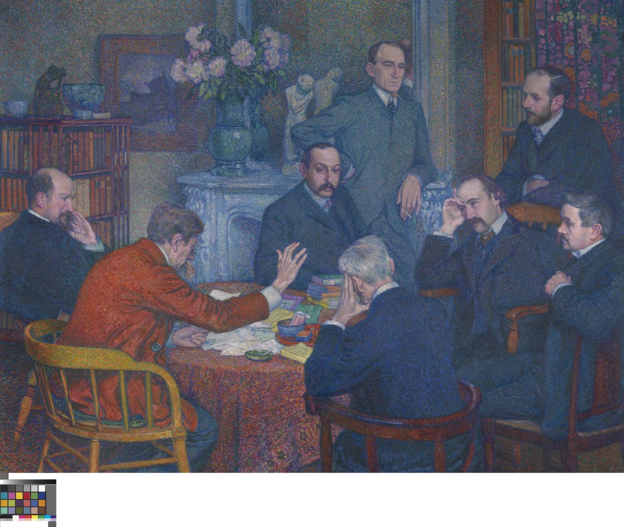 Emile Verhaeren felolvasása alkotó: Théo van Rysselberghe