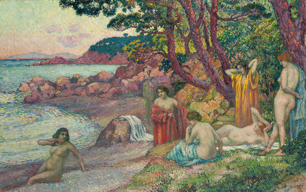 Fürdőzők Cap Benatban, 1909 alkotó: Théo van Rysselberghe