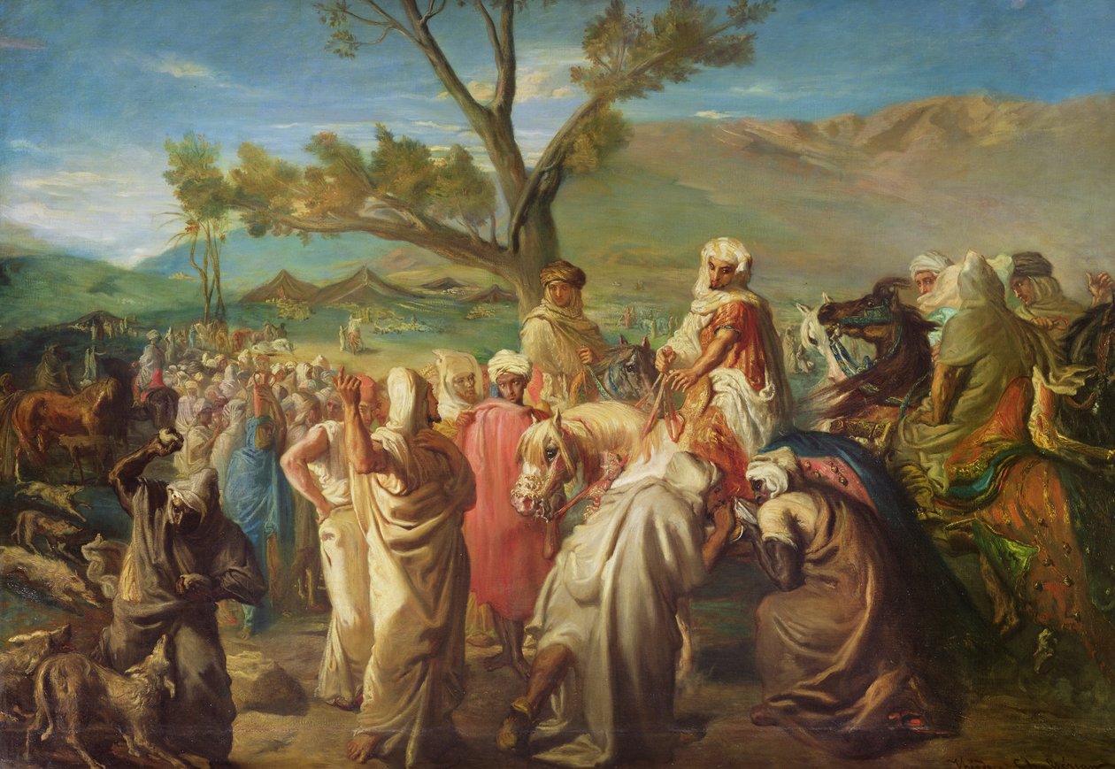 Caid meglátogat egy Douart, 1849, alkotó: Théodore Chassériau