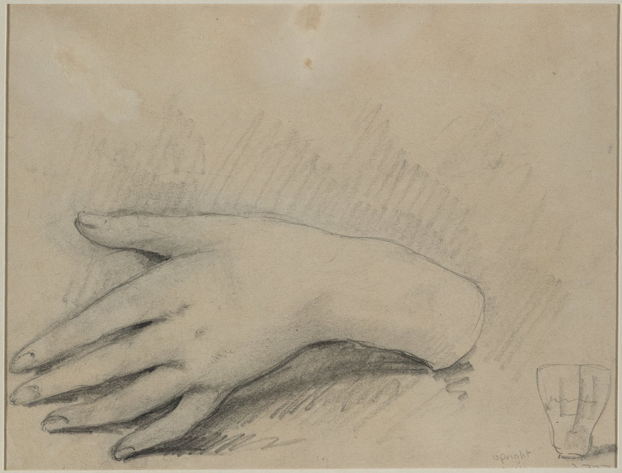 Study of a Womans Hand verso, 1800s. alkotó: Auguste Theodule Ribot