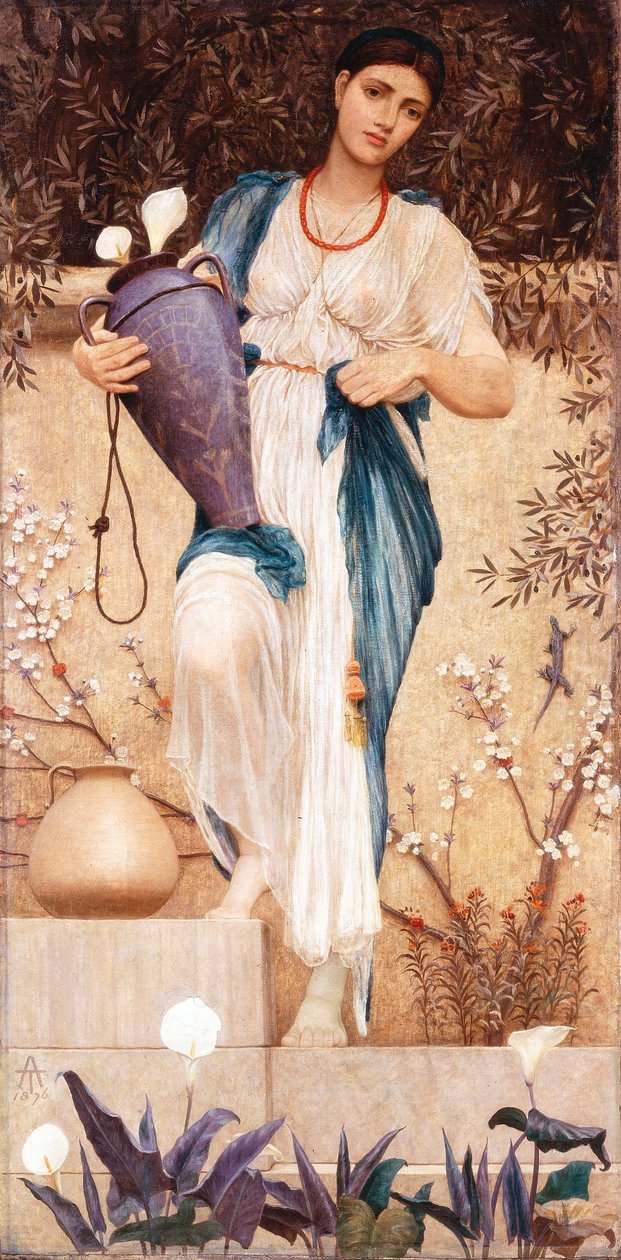 Nő liliomokkal, 1876 alkotó: Thomas Armstrong