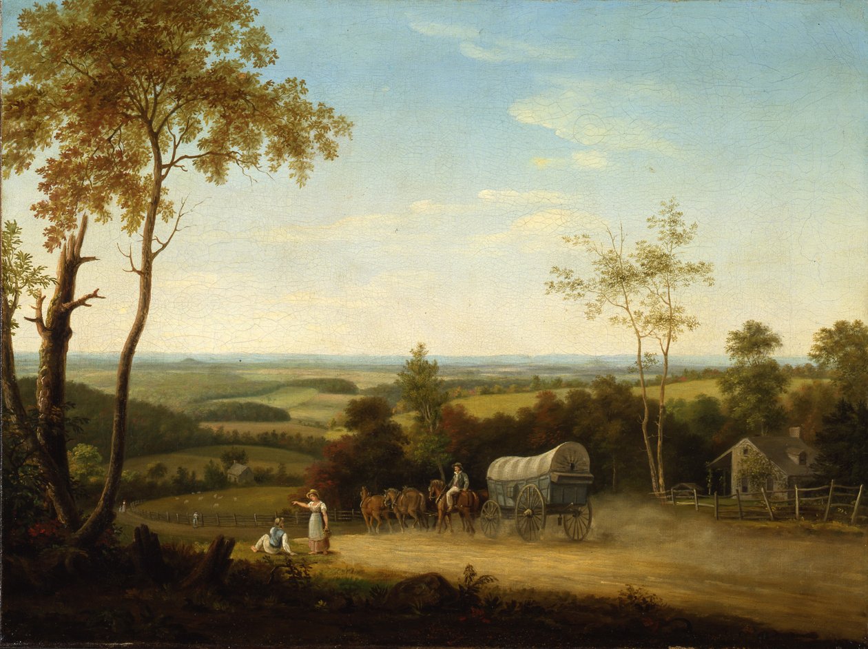 Conestoga Wagon a Pennsylvania Turnpike-on, 1816 alkotó: Thomas Birch
