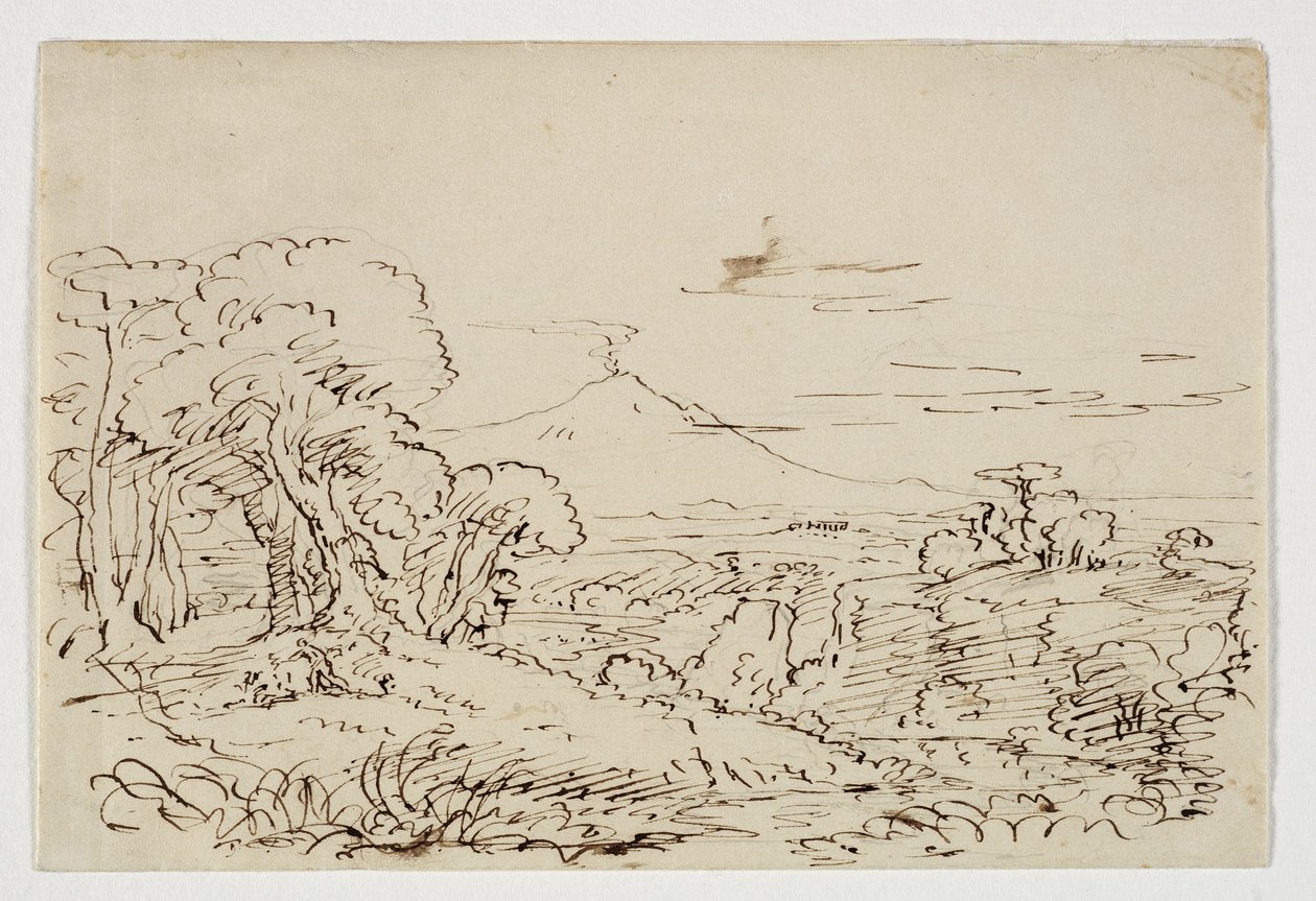 Prosperine Gathering Flowers in the Vale of Enna, 184647 körül (toll és tinta ceruza fölött, papíron) alkotó: Thomas Cole