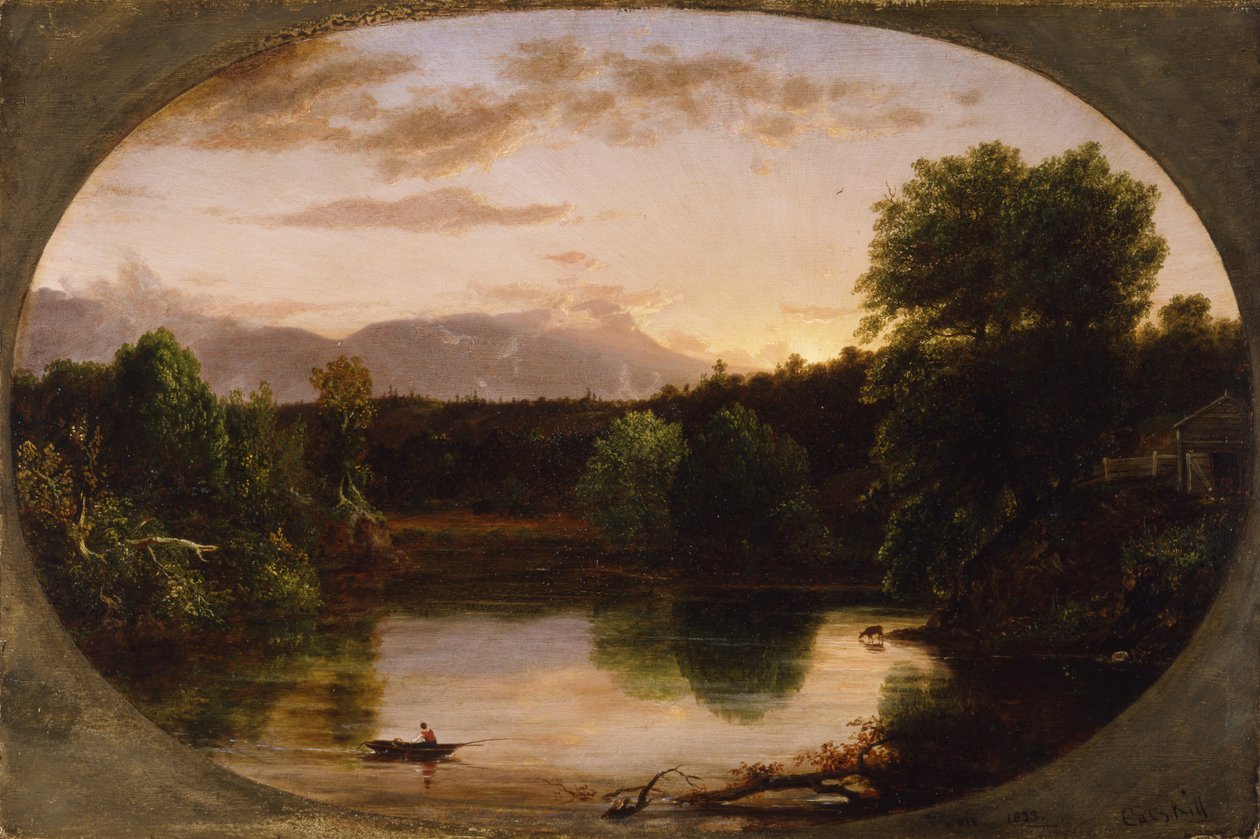 Naplemente, kilátás a Catskill-patakra, 1833 alkotó: Thomas Cole