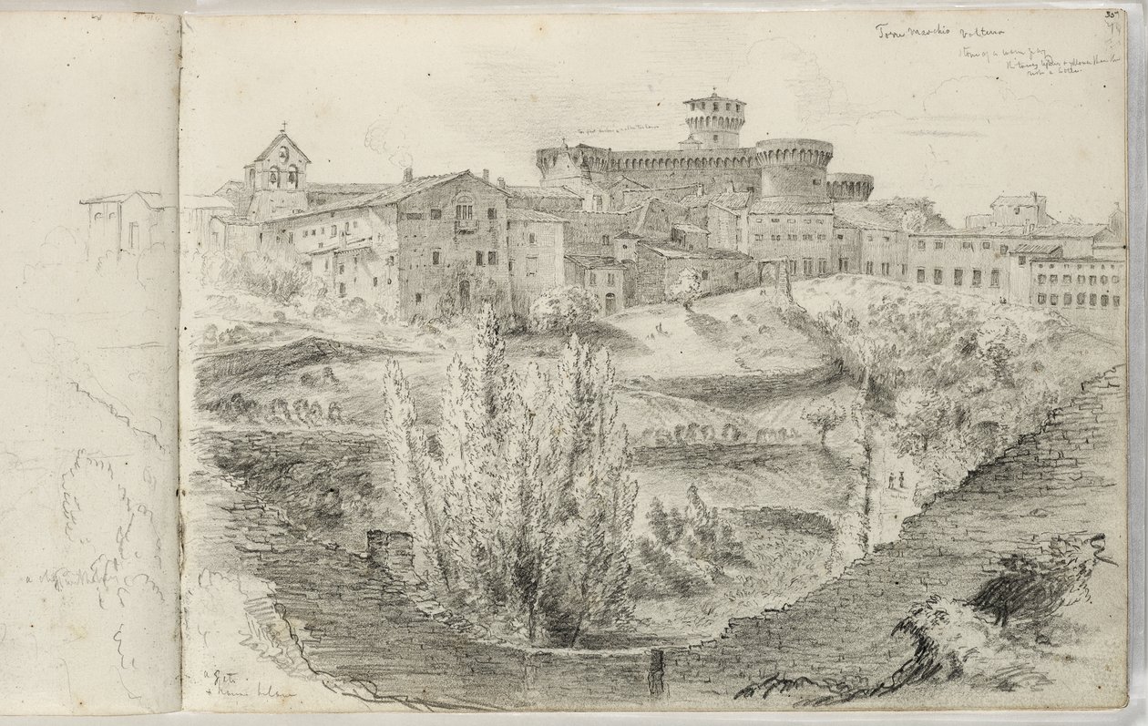 A Rocca Nuova (vagy Torre Maschio, Volterra) 1831 körül alkotó: Thomas Cole