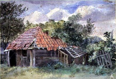 Táj, fészerrel alkotó: Thomas Collier