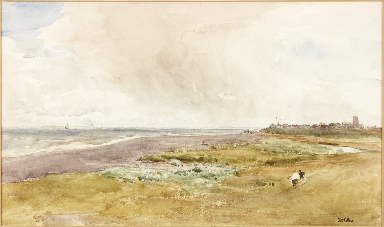 Southwold a tengerpartról (akvarell és karcolás a fedélzeten) alkotó: Thomas Collier