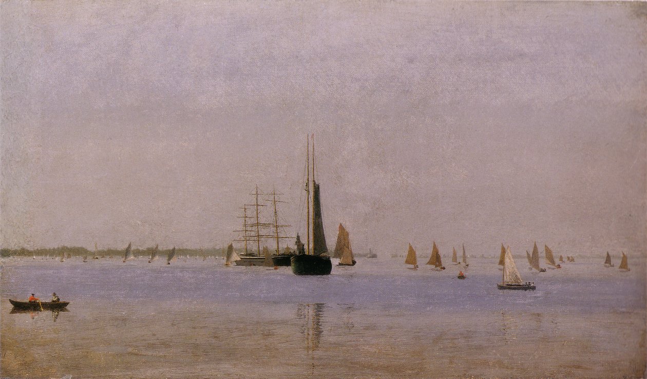 Hajók és vitorlások a Delaware -en alkotó: Thomas Eakins