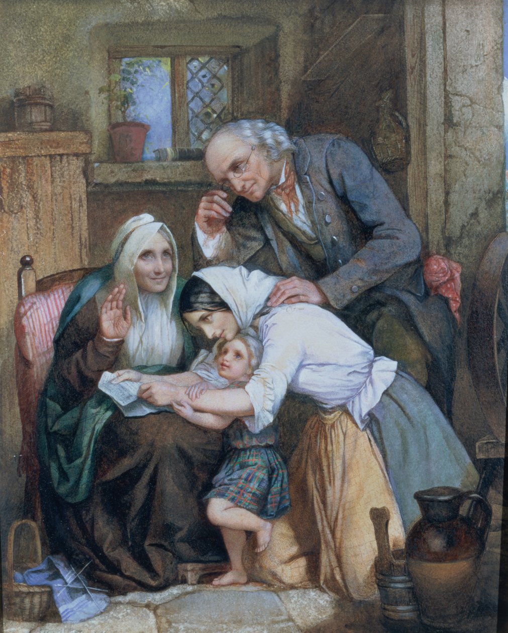 Jó hír, 1863 alkotó: Thomas Faed