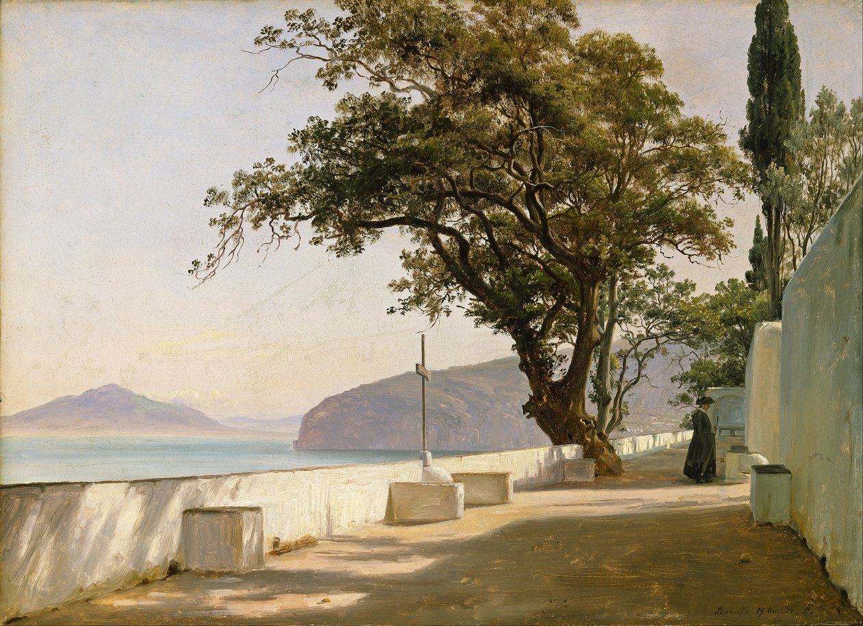 Terasz tölgyfával, Sorrento alkotó: Thomas Fearnley