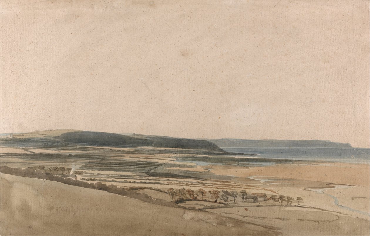Torkolat a Taw folyónál, Devonban alkotó: Thomas Girtin